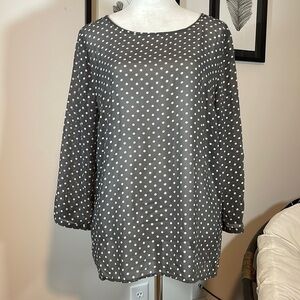 LOFT sheer polka dot blouse